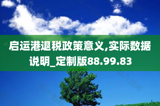 启运港退税政策意义,实际数据说明_定制版88.99.83