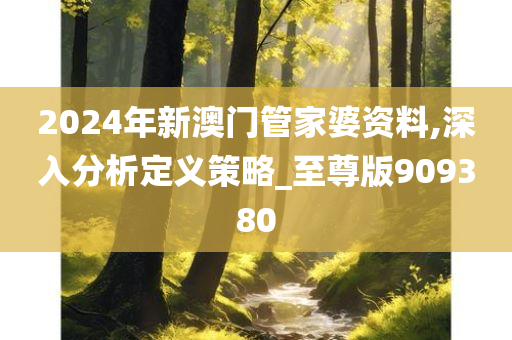 2024年新澳门管家婆资料,深入分析定义策略_至尊版909380