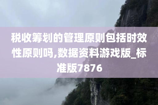 税收筹划的管理原则包括时效性原则吗,数据资料游戏版_标准版7876