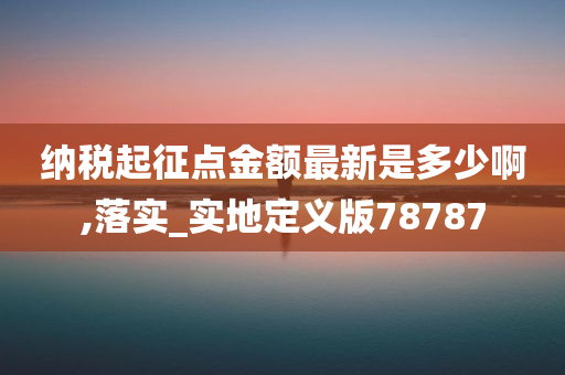 纳税起征点金额最新是多少啊,落实_实地定义版78787