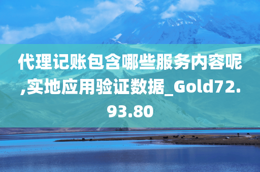 代理记账包含哪些服务内容呢,实地应用验证数据_Gold72.93.80