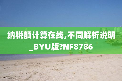 纳税额计算在线,不同解析说明_BYU版?NF8786