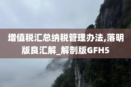 增值税汇总纳税管理办法,落明版良汇解_解剖版GFH5