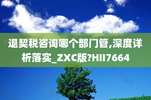 退契税咨询哪个部门管,深度详析落实_ZXC版?HII7664