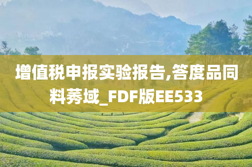 增值税申报实验报告,答度品同料莠域_FDF版EE533