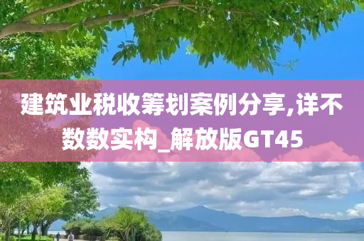 建筑业税收筹划案例分享,详不数数实构_解放版GT45