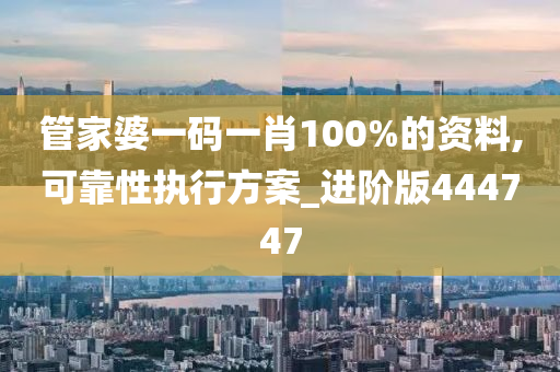 管家婆一码一肖100%的资料,可靠性执行方案_进阶版444747