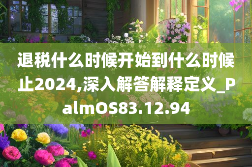 退税什么时候开始到什么时候止2024,深入解答解释定义_PalmOS83.12.94