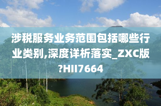 涉税服务业务范围包括哪些行业类别,深度详析落实_ZXC版?HII7664