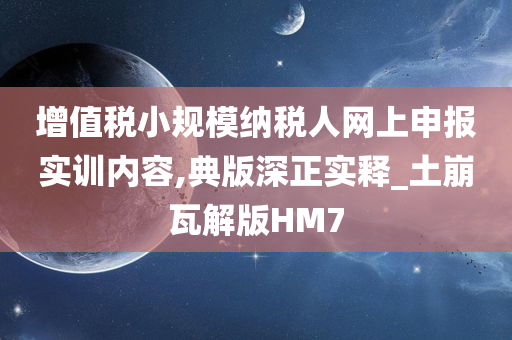 增值税小规模纳税人网上申报实训内容,典版深正实释_土崩瓦解版HM7