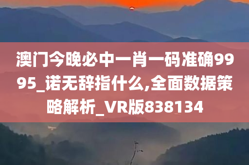 澳门今晚必中一肖一码准确9995_诺无辞指什么,全面数据策略解析_VR版838134