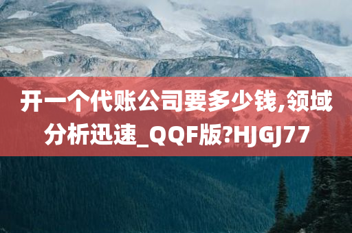 开一个代账公司要多少钱,领域分析迅速_QQF版?HJGJ77