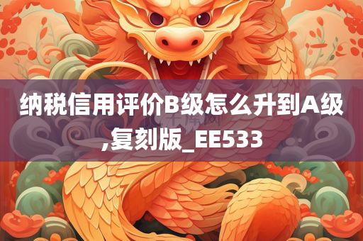 纳税信用评价B级怎么升到A级,复刻版_EE533