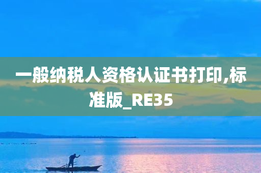 一般纳税人资格认证书打印,标准版_RE35