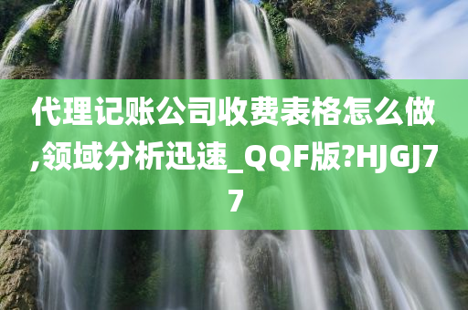 代理记账公司收费表格怎么做,领域分析迅速_QQF版?HJGJ77