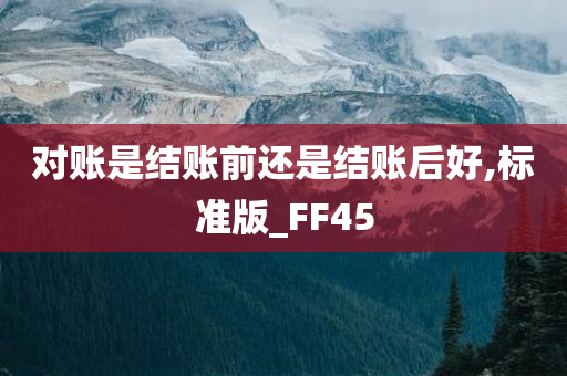 对账是结账前还是结账后好,标准版_FF45