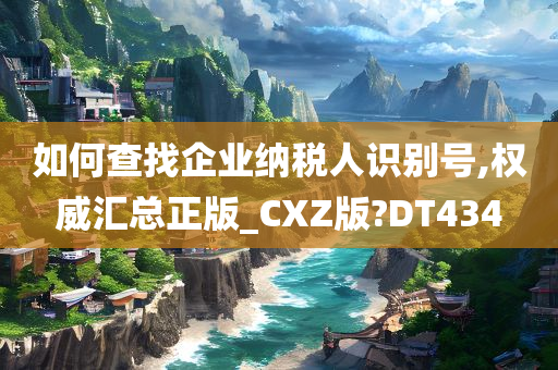 如何查找企业纳税人识别号,权威汇总正版_CXZ版?DT434