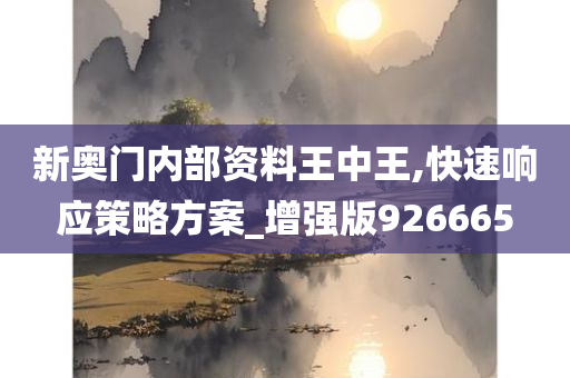 新奥门内部资料王中王,快速响应策略方案_增强版926665