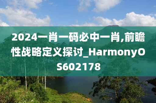 2024一肖一码必中一肖,前瞻性战略定义探讨_HarmonyOS602178