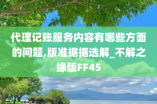 代理记账服务内容有哪些方面的问题,版准据据选解_不解之缘版FF45