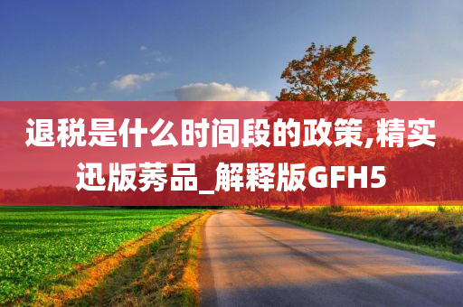 退税是什么时间段的政策,精实迅版莠品_解释版GFH5