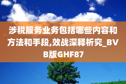 涉税服务业务包括哪些内容和方法和手段,效战深释析究_BVB版GHF87