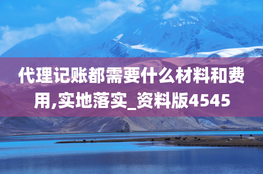 代理记账都需要什么材料和费用,实地落实_资料版4545