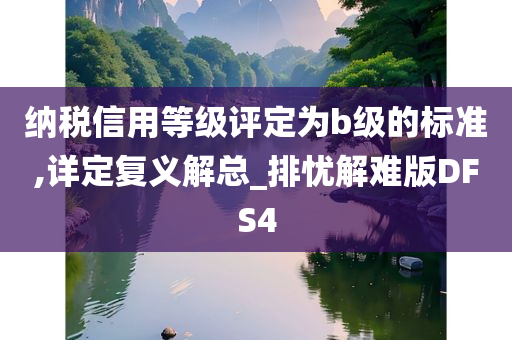 纳税信用等级评定为b级的标准,详定复义解总_排忧解难版DFS4