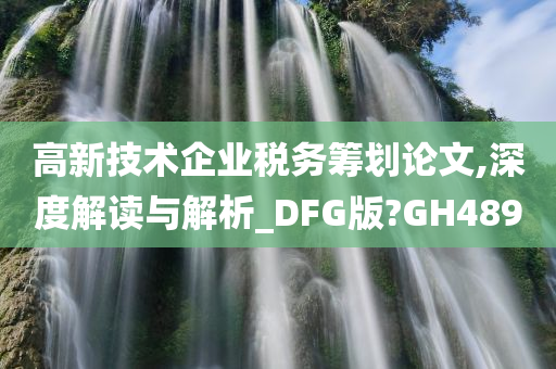 高新技术企业税务筹划论文,深度解读与解析_DFG版?GH489