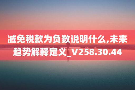 减免税款为负数说明什么,未来趋势解释定义_V258.30.44