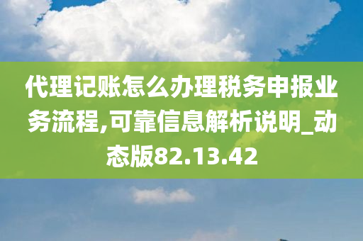 代理记账怎么办理税务申报业务流程,可靠信息解析说明_动态版82.13.42