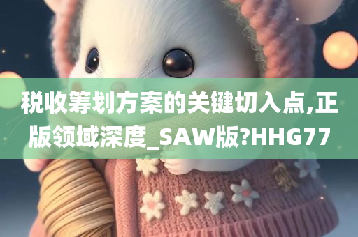 税收筹划方案的关键切入点,正版领域深度_SAW版?HHG77