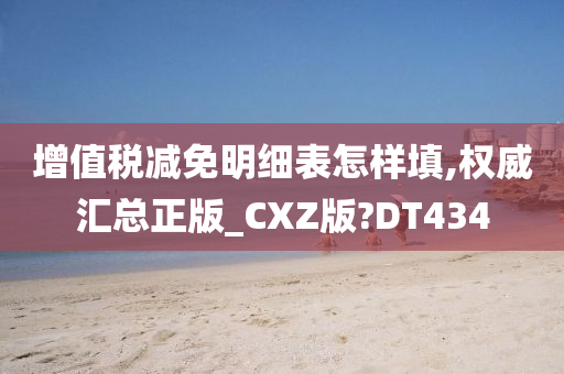 增值税减免明细表怎样填,权威汇总正版_CXZ版?DT434