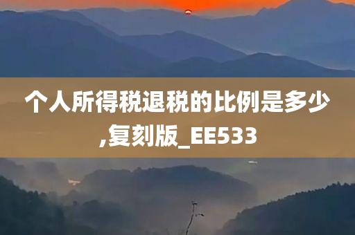 个人所得税退税的比例是多少,复刻版_EE533