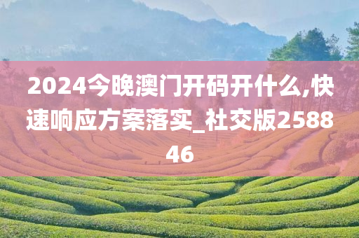 2024今晚澳门开码开什么,快速响应方案落实_社交版258846