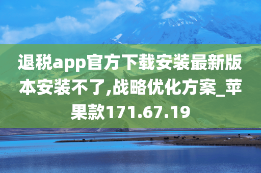 退税app官方下载安装最新版本安装不了,战略优化方案_苹果款171.67.19