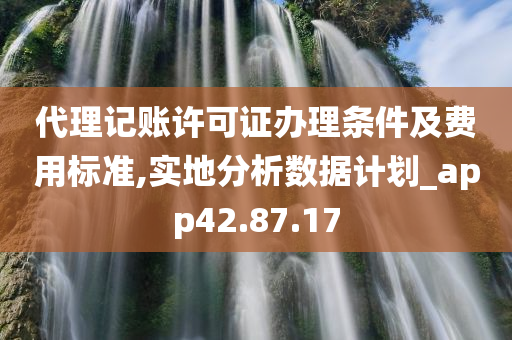 代理记账许可证办理条件及费用标准,实地分析数据计划_app42.87.17