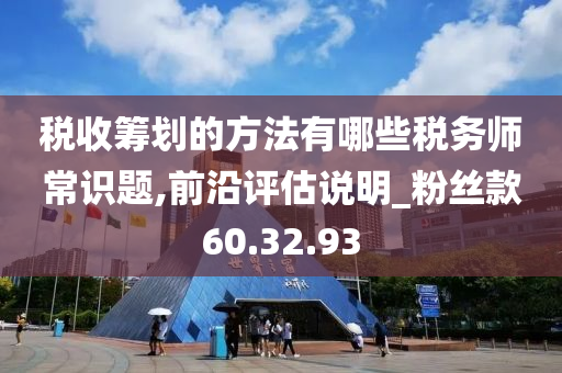 税收筹划的方法有哪些税务师常识题,前沿评估说明_粉丝款60.32.93