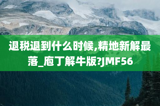 退税退到什么时候,精地新解最落_庖丁解牛版?JMF56