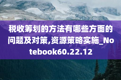 税收筹划的方法有哪些方面的问题及对策,资源策略实施_Notebook60.22.12