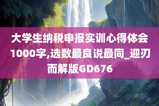 大学生纳税申报实训心得体会1000字,选数最良说最同_迎刃而解版GD676