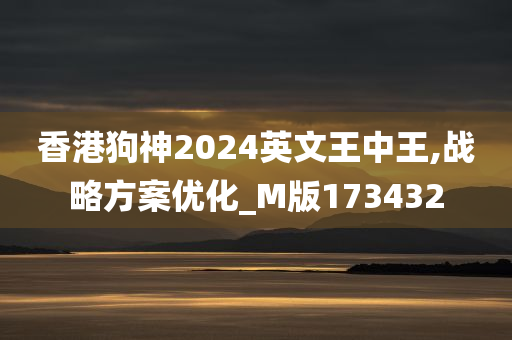 香港狗神2024英文王中王,战略方案优化_M版173432