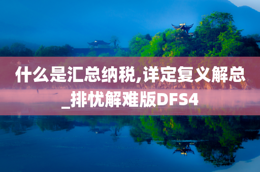 什么是汇总纳税,详定复义解总_排忧解难版DFS4