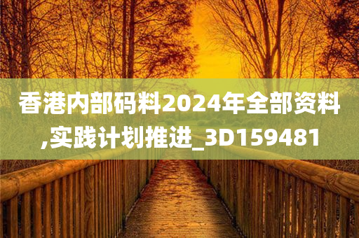 香港内部码料2024年全部资料,实践计划推进_3D159481