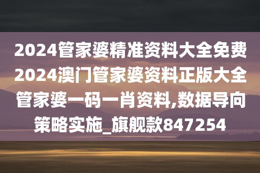 2024管家婆精准资料大全免费2024澳门管家婆资料正版大全管家婆一码一肖资料,数据导向策略实施_旗舰款847254