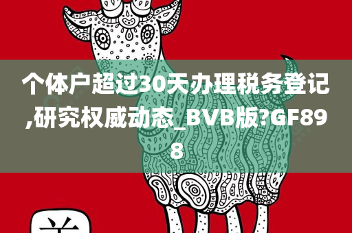 个体户超过30天办理税务登记,研究权威动态_BVB版?GF898