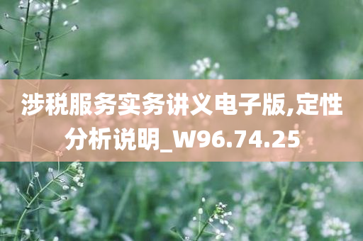 涉税服务实务讲义电子版,定性分析说明_W96.74.25