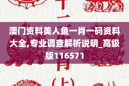 澳门资料美人鱼一肖一码资料大全,专业调查解析说明_高级版116571