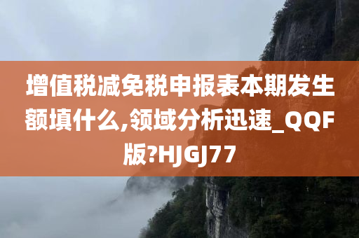 增值税减免税申报表本期发生额填什么,领域分析迅速_QQF版?HJGJ77