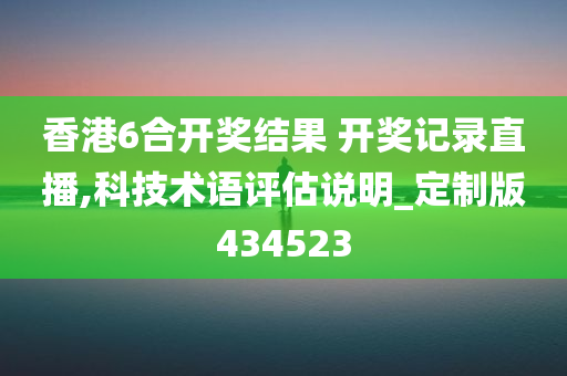 香港6合开奖结果 开奖记录直播,科技术语评估说明_定制版434523